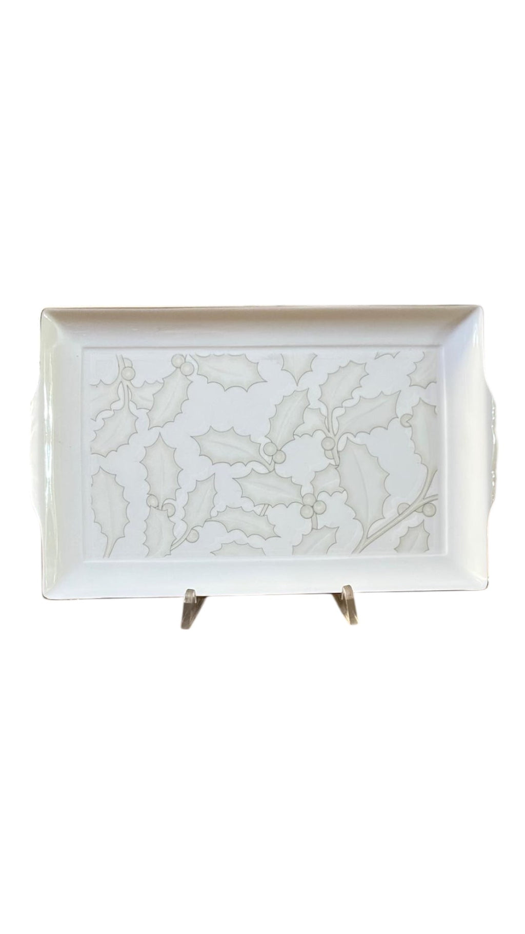 Vassoietto con agrifoglio e filo platino Richard Ginori