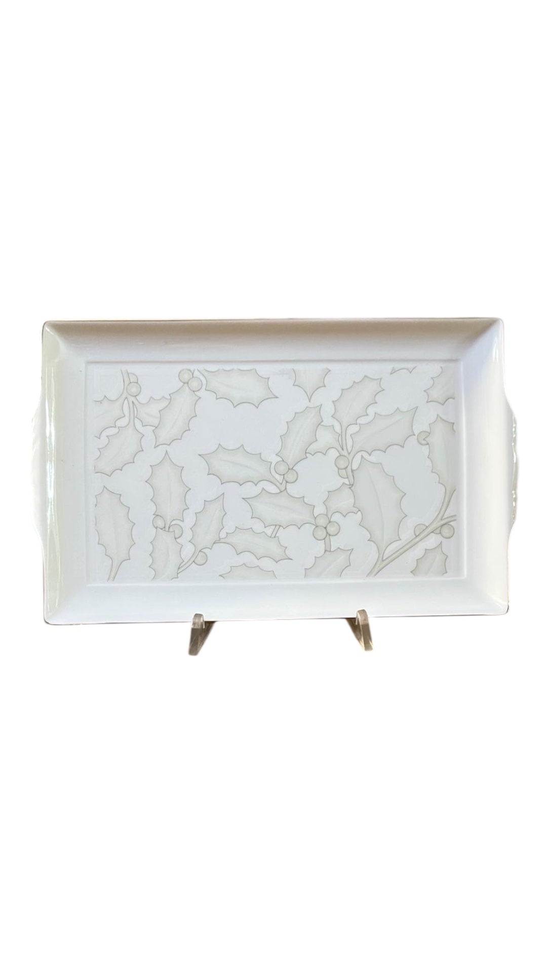 Vassoietto con agrifoglio e filo platino Richard Ginori