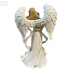 Angelo in resina con flauto e abito bianco Colombetti Casa