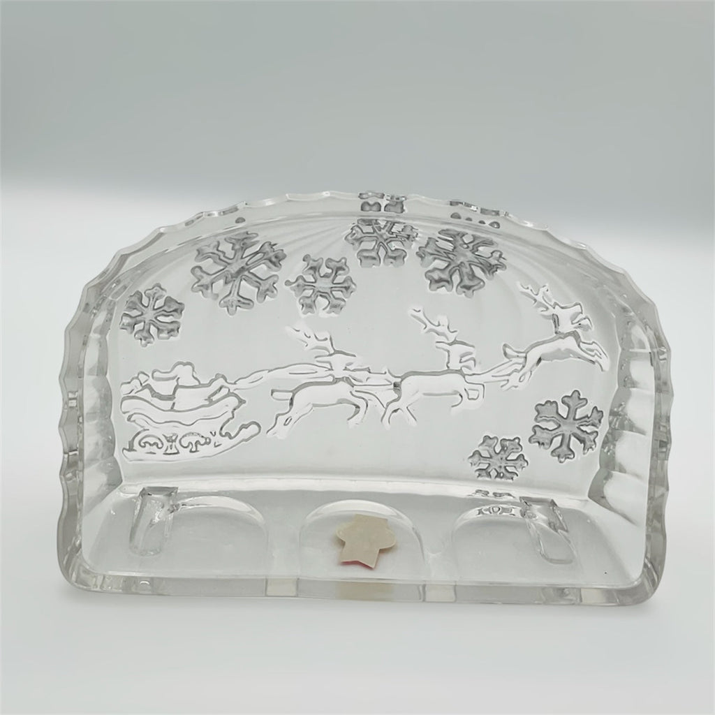 Babbo Natale su slitta porta tealight in cristallo 