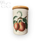 Barattolo CM18 Pomona in ceramica con coperchio in legno e design di frutta