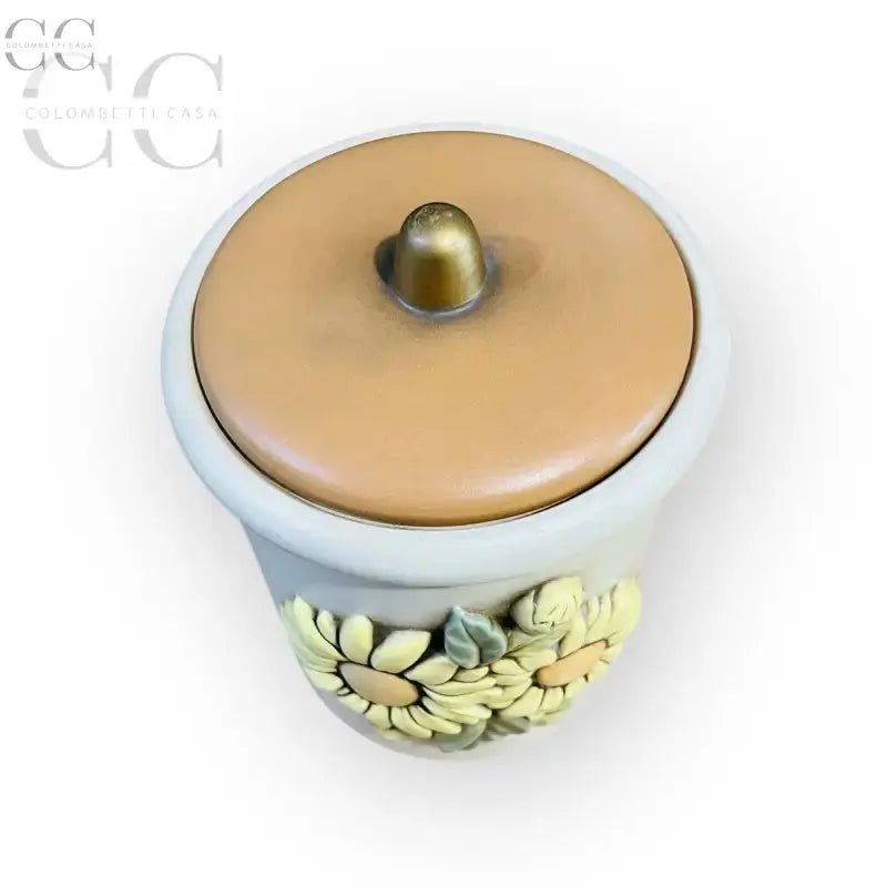 Barattolo girasoli ceramica Egan con decorazioni in ceramica a forma di girasole