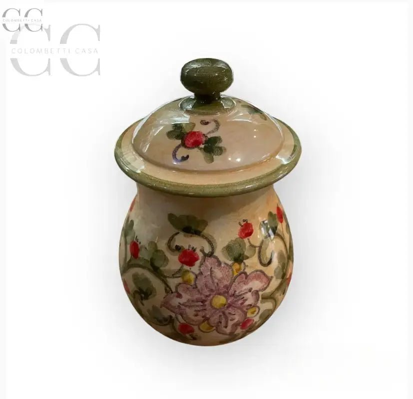 Barattolo in ceramica di Gubbio, artigianato di Mastro Giorgio, ideale per tazze e tazzine