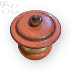 Barattolo rosso ceramica di Gubbio CAFF con coperchio in stile elegante e vivace