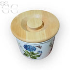 Contenitore floreale con coperchio in legno della ceramica Portmeirion Botanic Garden