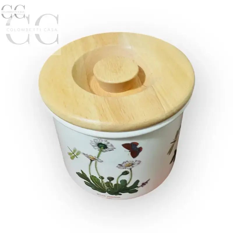 Barattolo floreale con coperchio in legno della collezione Portmeirion Botanic Garden