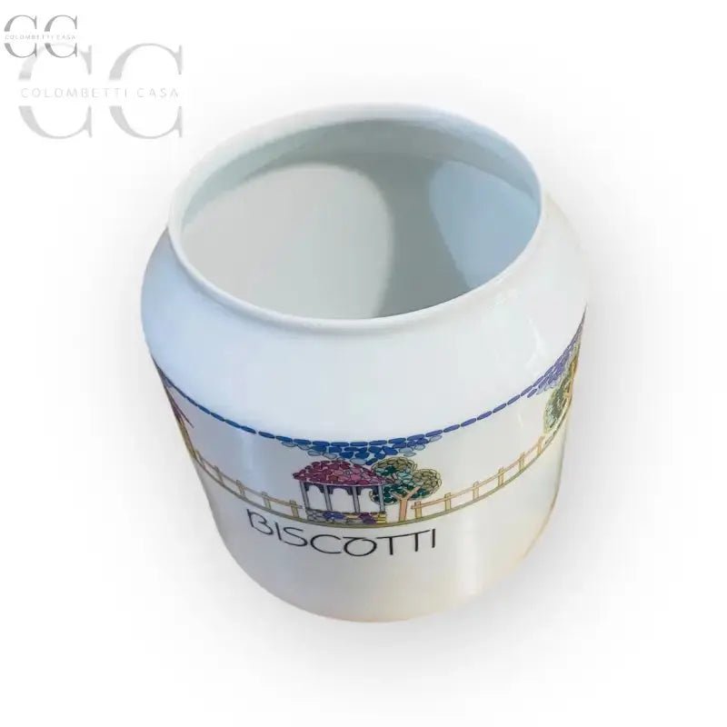 Barattolo per biscotti in ceramica bianca Biscottiera decoro country porcellana Weissestal