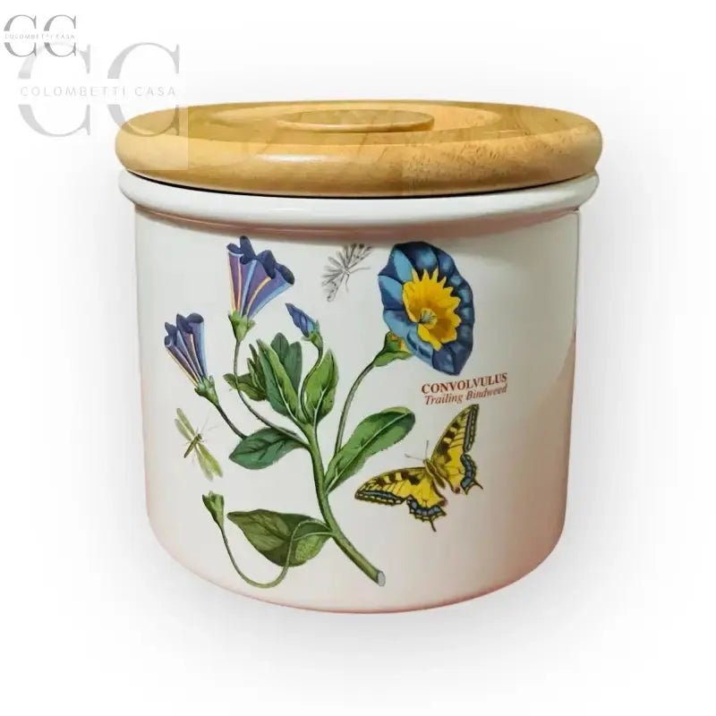 Barattolo decorato con fiori e coperchio in legno Giardino Botanico Ceramica Portmeirion