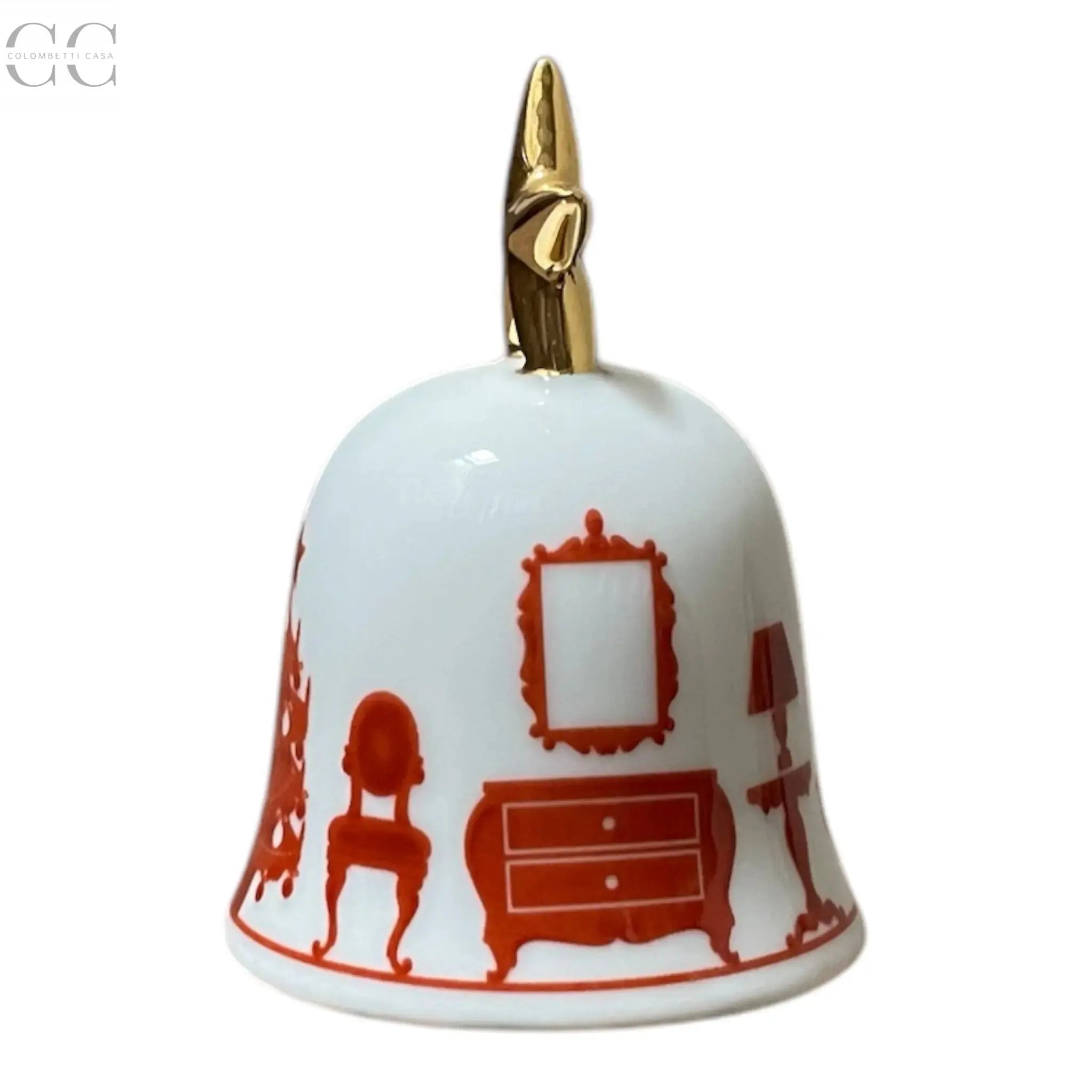 Campanella con albero di Natale rosso porcellana Richard Ginori - Colombetti Casa