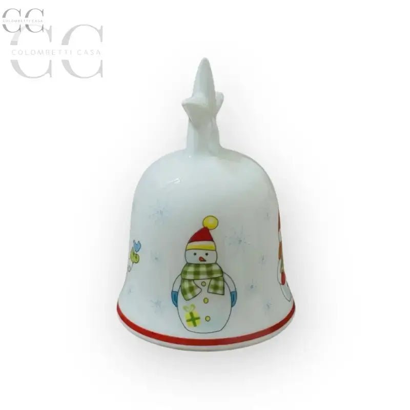 Campanella Richard Ginori con design di pupazzo di neve in porcellana bianca