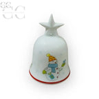 Campanella in ceramica bianca con design di pupazzo di neve Richard Ginori