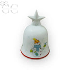 Campanella in ceramica bianca con design di pupazzo di neve Richard Ginori