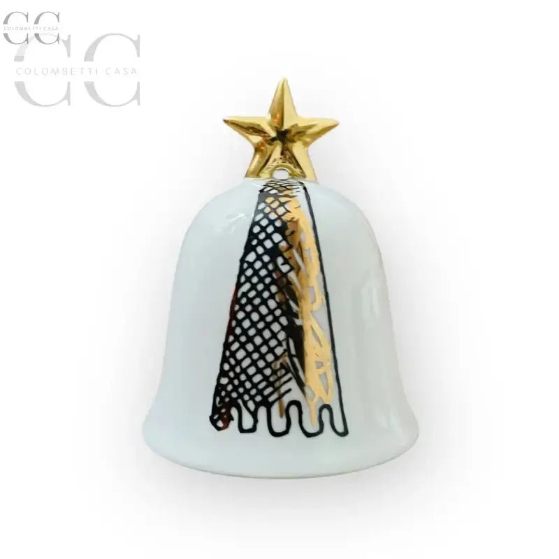 Campanella Richard Ginori bianca con stella dorata e design nero e oro