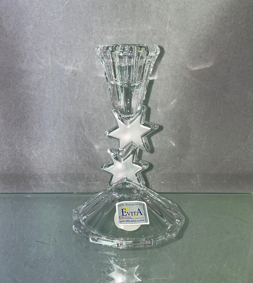 Candeliere con stelle color argento cristallo Evita