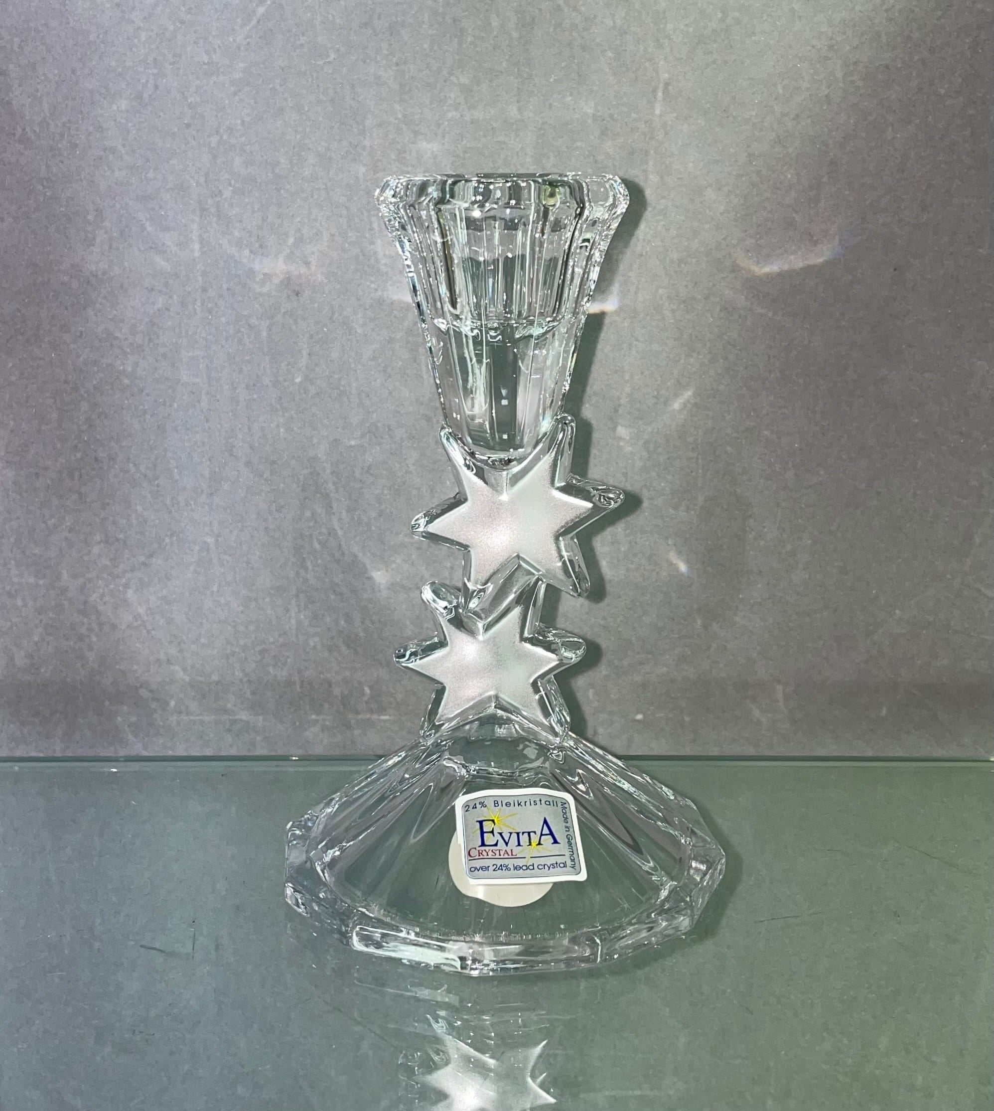 Candeliere con stelle color argento cristallo Evita