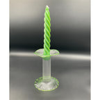 Candeliere vetro di Murano Renata Gandini con bordo verde