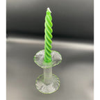 Candeliere vetro di Murano Renata Gandini con bordo verde