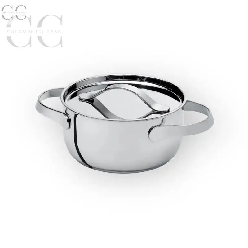 Casseruola in acciaio inox Serafino Zani cm18 con coperchio, peso prodotto leggero