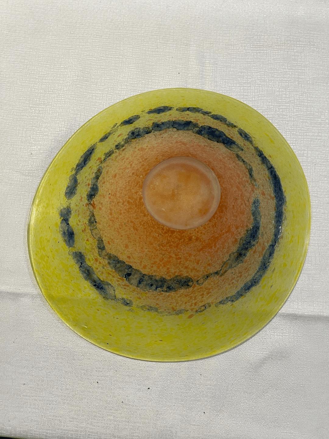 Centrotavola in vetro di Murano giallo e arancione - Colombetti Casa