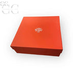 Scatola quadrata arancione del servizio Richard Ginori, ideale per tazze e tazzine