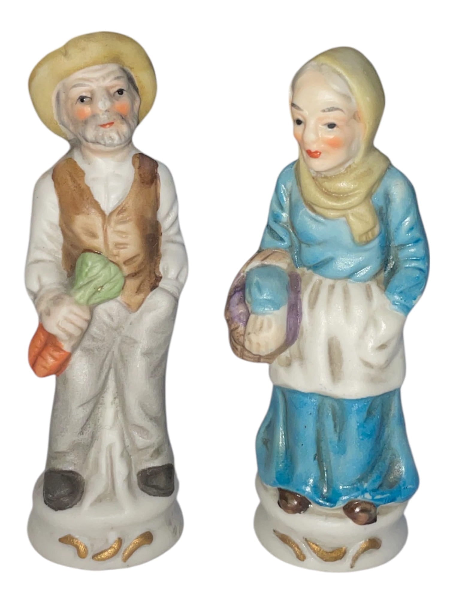 Coppia statuette - i nonni contadini in porcellana