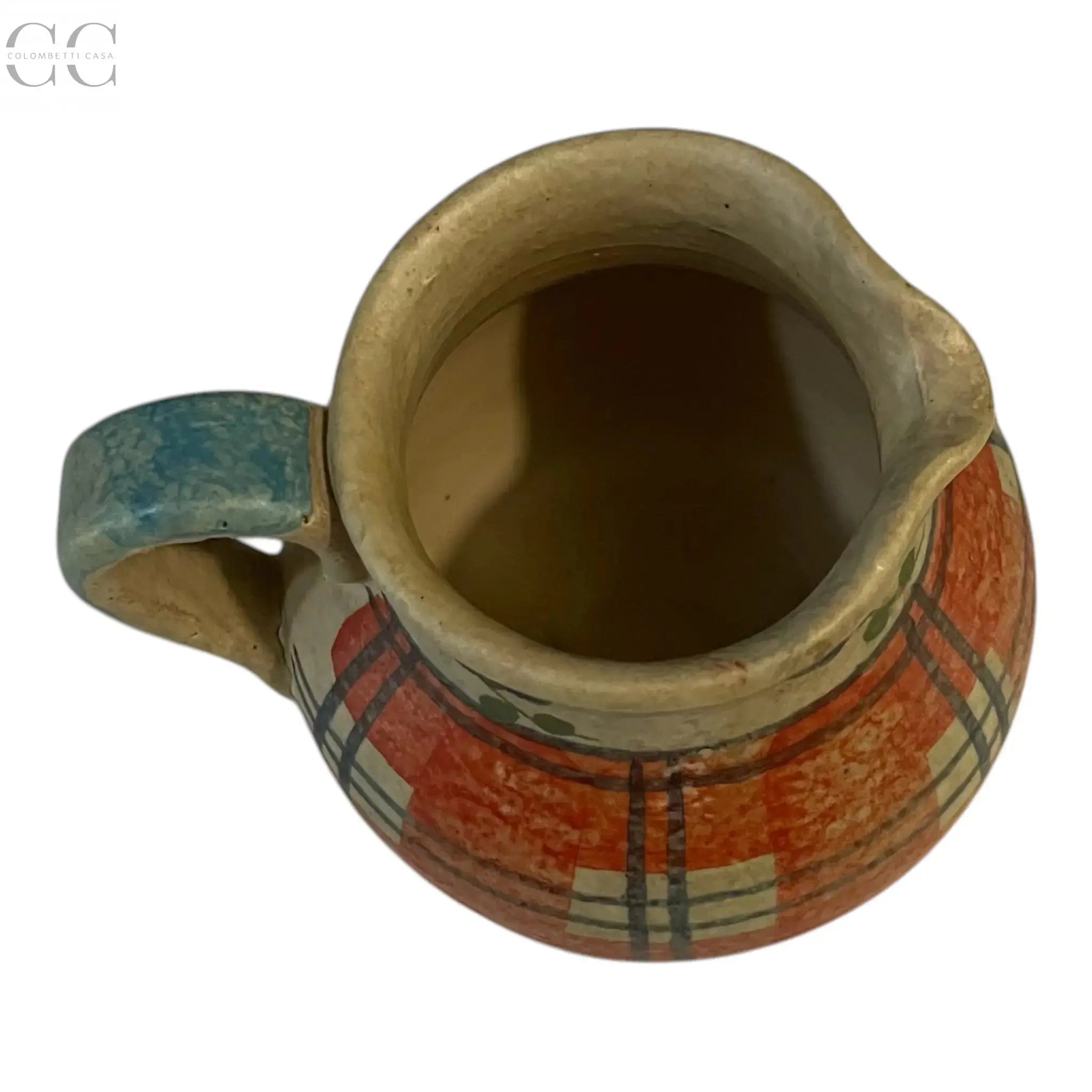 Lattiera decoro scozzese rosso e blu ceramica Italica Ars Colombetti Casa