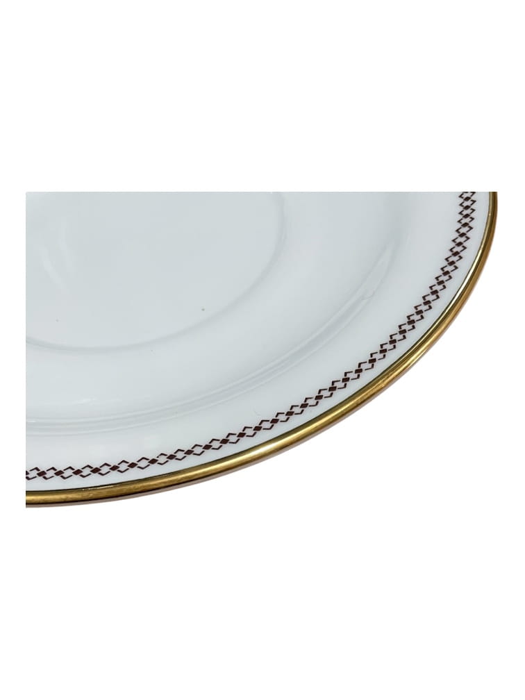 Tazza da brodo filo oro e greca marrone porcellana Ginori