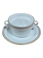 Tazza da brodo filo oro e greca marrone porcellana Ginori