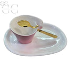 Tazza colazione Villeroy&Boch con cucchiaino dorato, tazze eleganti e raffinate
