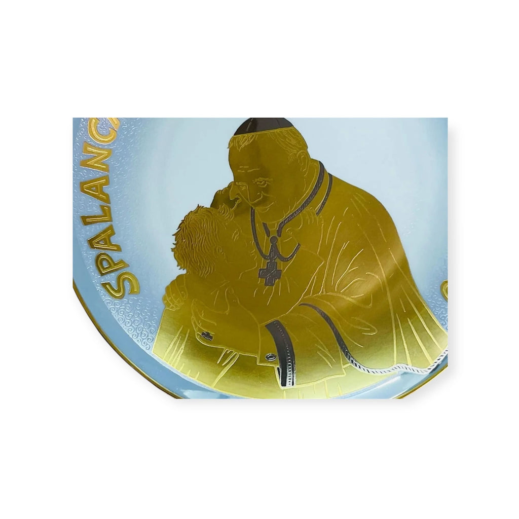 Papa Wojtyla piatto inciso porcellana Morbelli