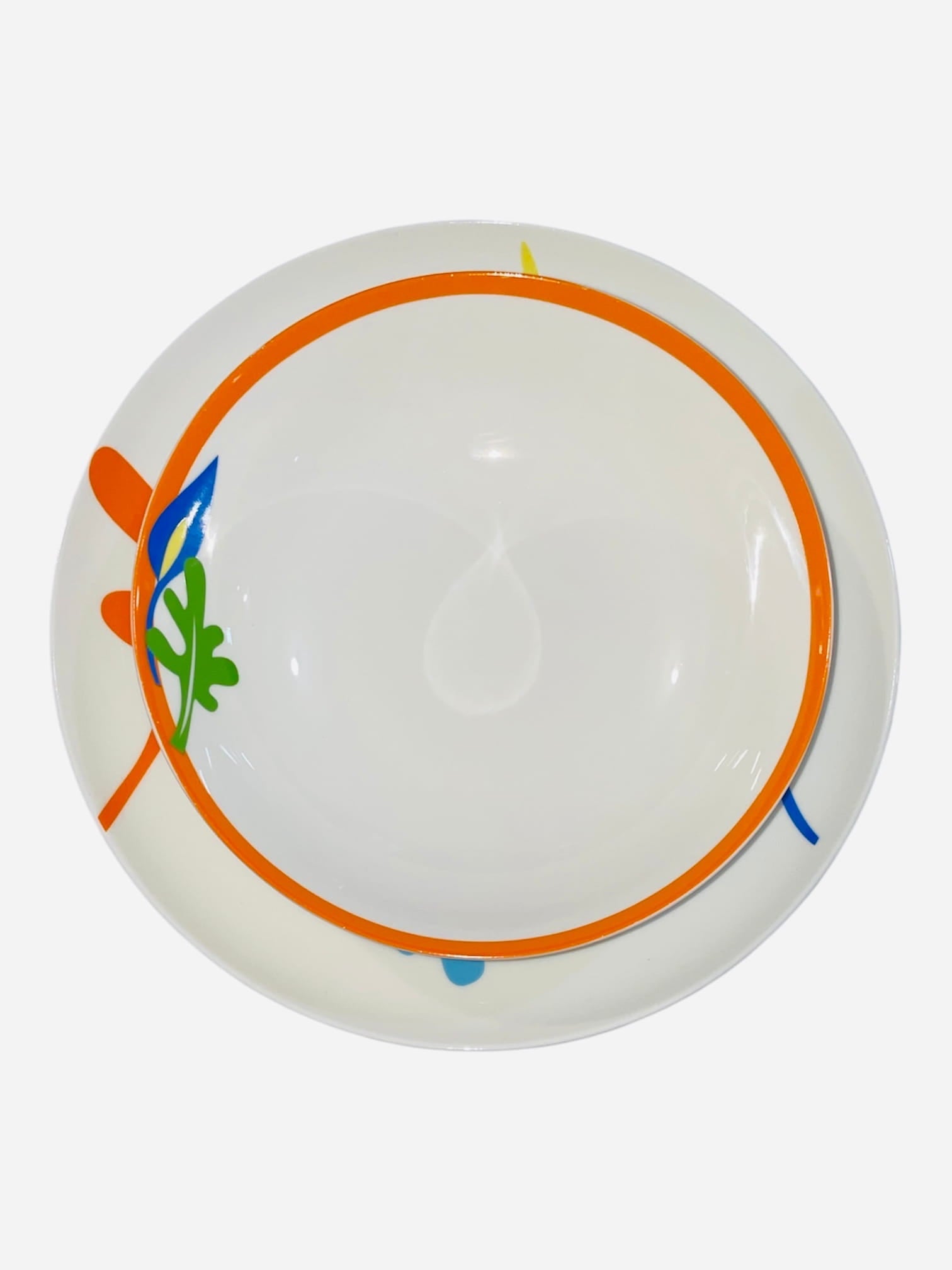 Piatti set 18 pezzi foglie multicolor porcellana bone china