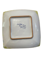 Piattino quadrato in ceramica Deruta dipinta a mano