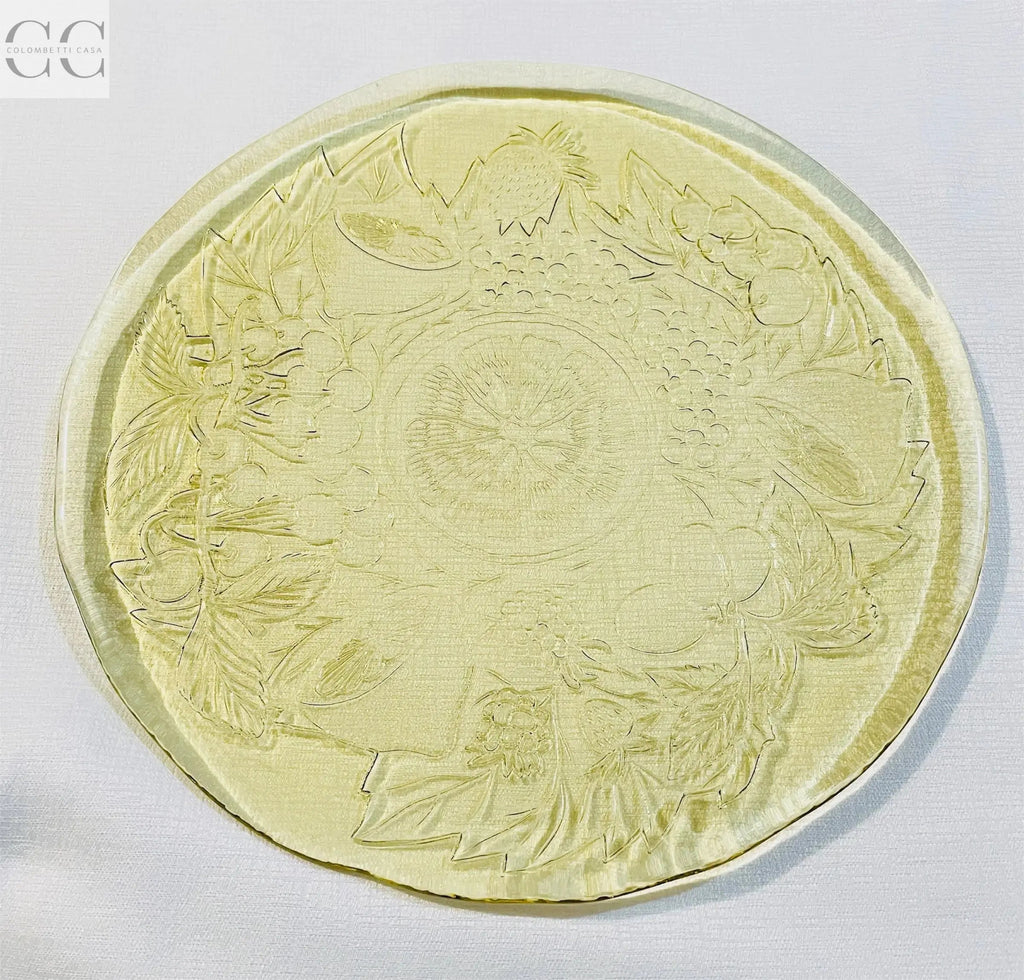 Piatto vetro ambra Colombetti Casa