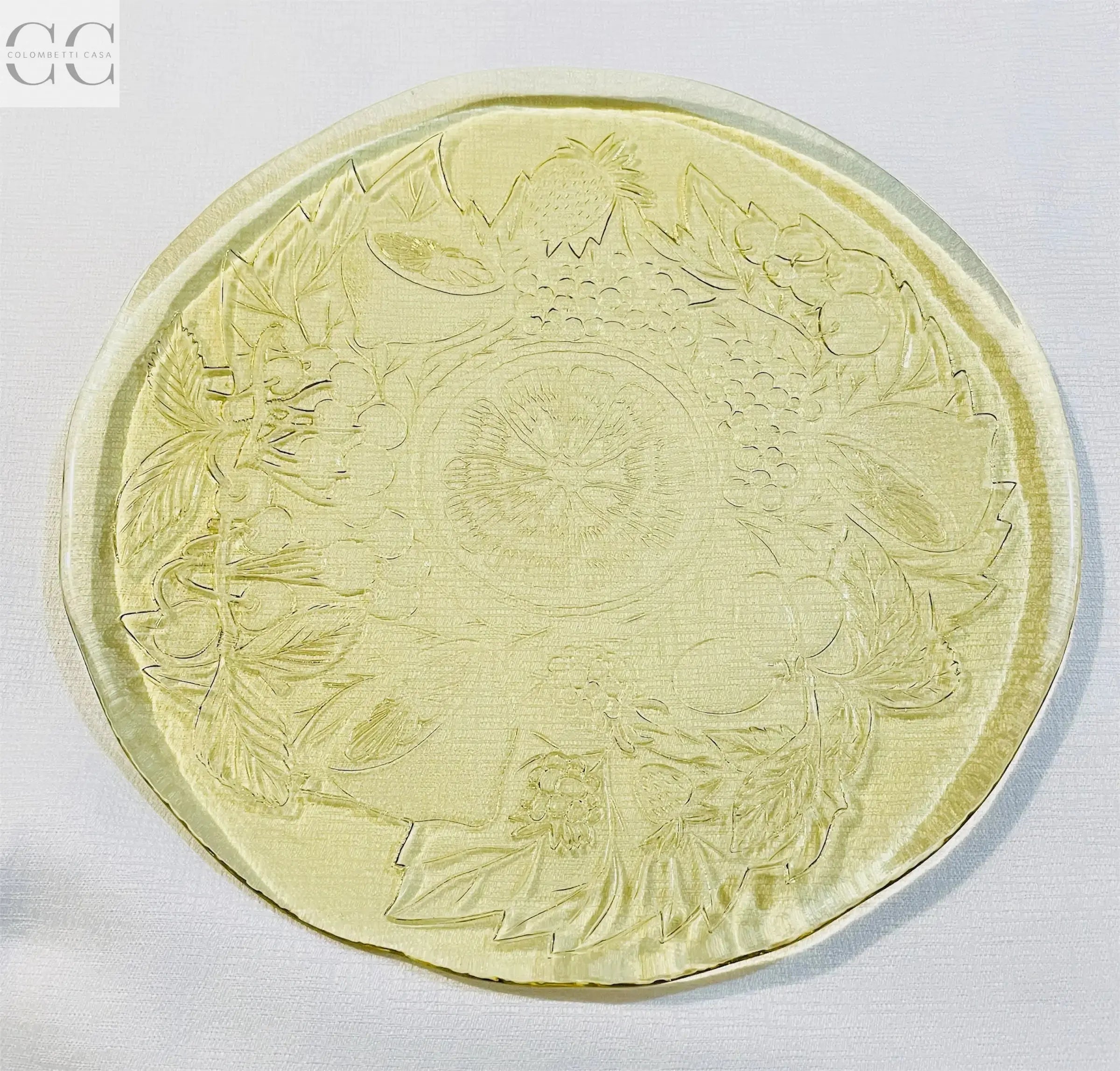 Piatto vetro ambra Colombetti Casa