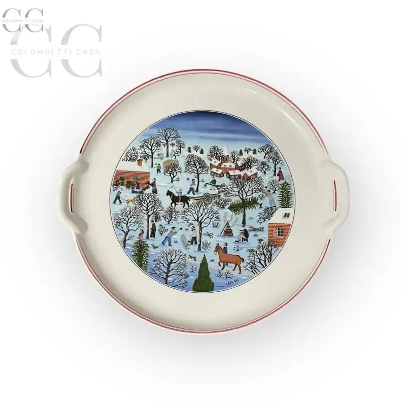 Piatto dolci con manici Naif Christmas Villeroy&Boch, elegante vassoio in porcellana