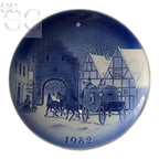 Piatto decorativo blu e bianco NATALE-Piatto 1982 Desiree Florindo Besozzi old Copenhagen blue