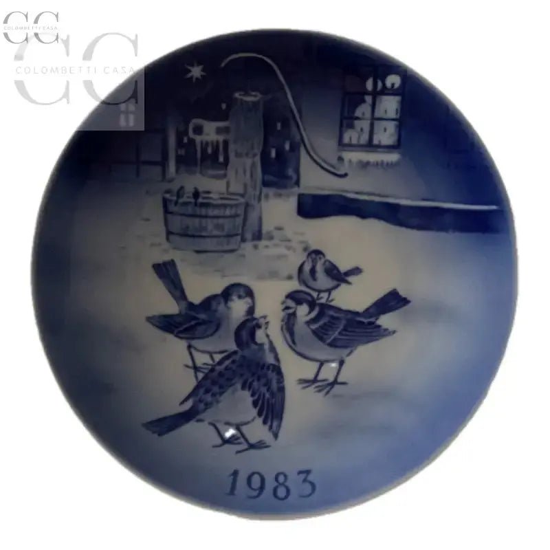 Piatto decorativo blu e bianco NATALE-Piatto 1983 Desiree Florindo Besozzi