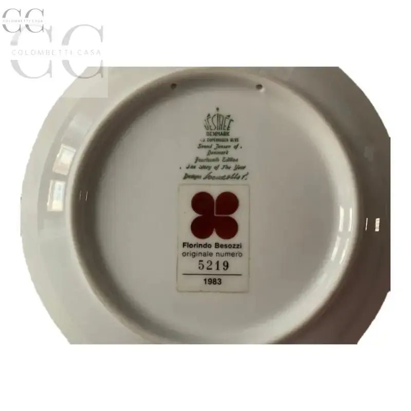 Piatto decorativo collezionabile NATALE 1983 Desiree Florindo Besozzi, old Copenhagen blue