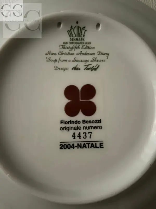 Piatto Natale 2004 Desiree Florindo Besozzi, un’antica decorazione in stile Danimarca