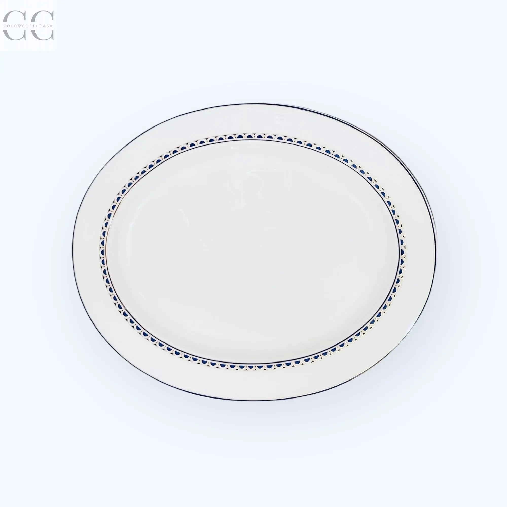 Piatto ovale Blue Aercs porcellana Domino Colombetti Casa
