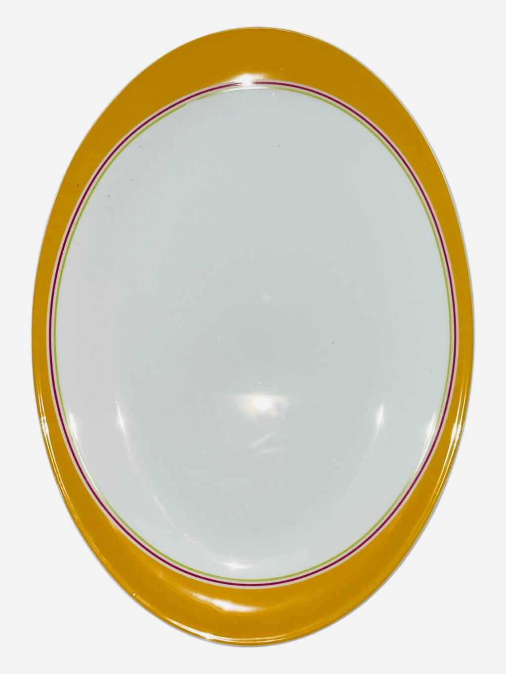 Piatto ovale bordo giallo porcellana Richard Ginori Laveno