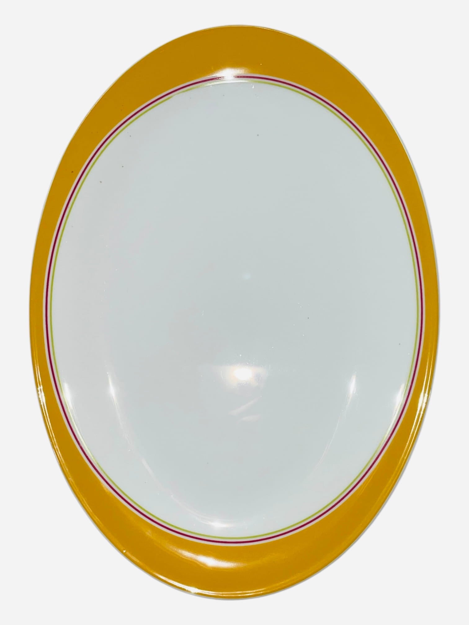 Piatto ovale bordo giallo porcellana Richard Ginori Laveno