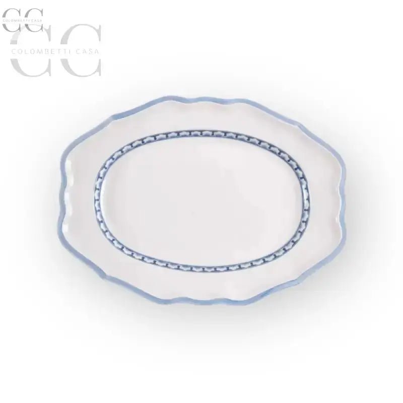 Piatto ovale da portata Casa Azul con bordo blu, elegante porcellana Villeroy&Boch
