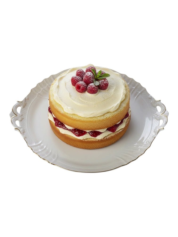 Piatto torta in porcellana bianca con filo oro Vecchio Ginori