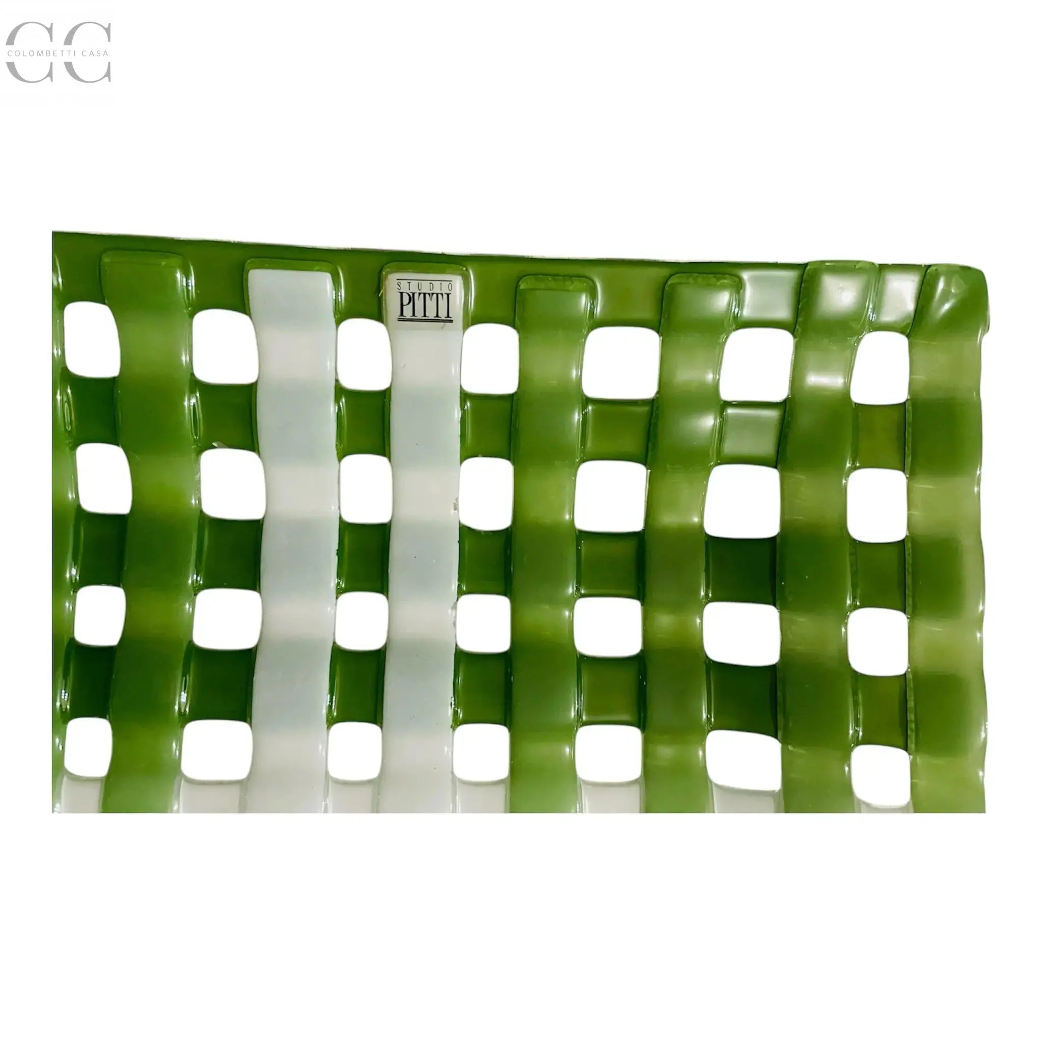 Piatto verde traforato in vetro Pitti Colombetti Casa