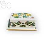 Piatto per burro quadrato con fiori in ceramica Portmeirion Botanic Garden