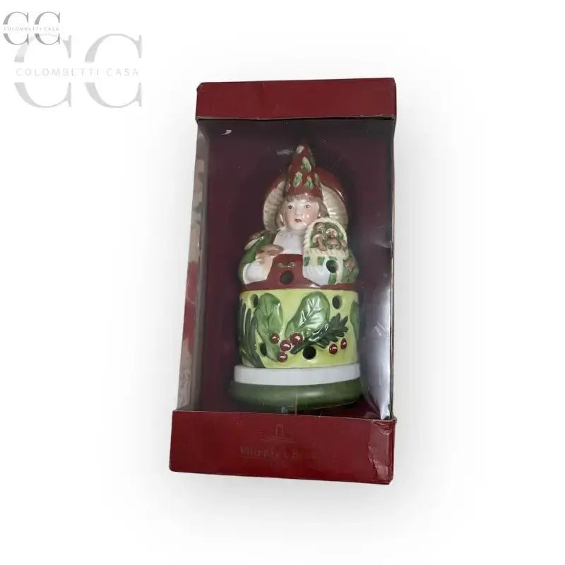 Ceramica Natale in scatola rossa, Porta candela Villeroy&Boch con fungo in porcellana