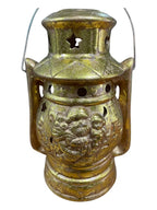 Porta candele tealight lanterna in ceramica dorata