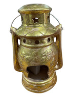 Porta candele tealight lanterna in ceramica dorata