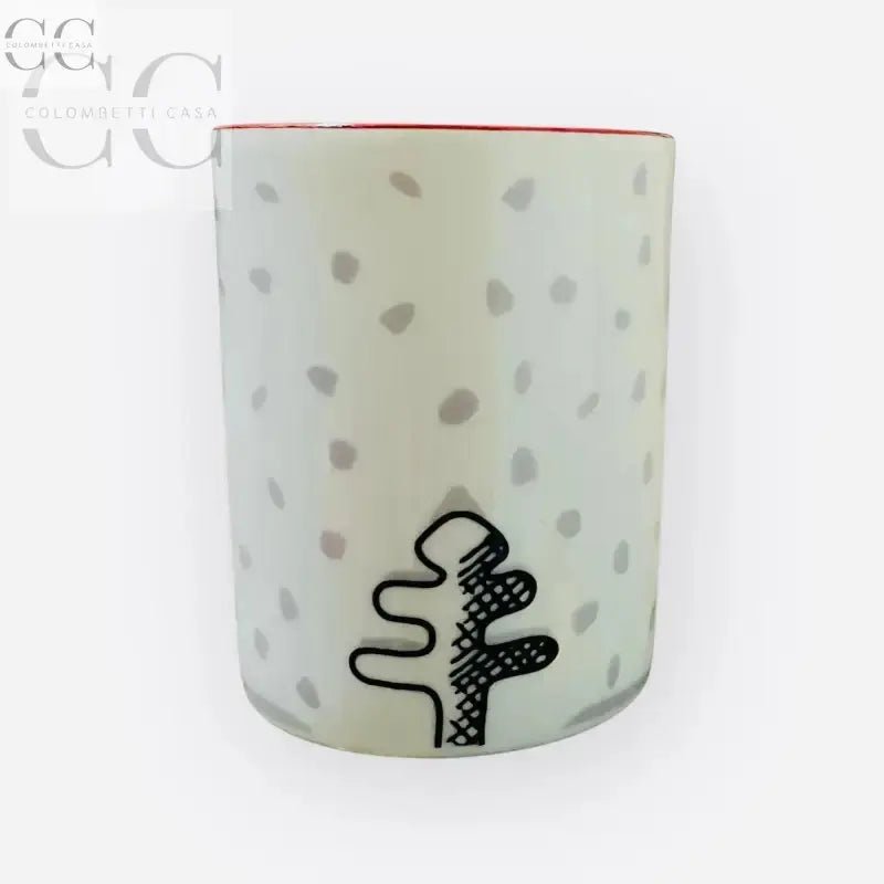 Mug bianco con pois grigi e design ad albero Richard Ginori per tazze eleganti